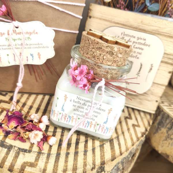 Bomboniera sostenibile candela EcoFattoArt